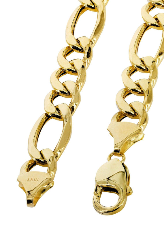 Gold Chain - Womens Semi Solid  Figaro Chain 10K Gold
