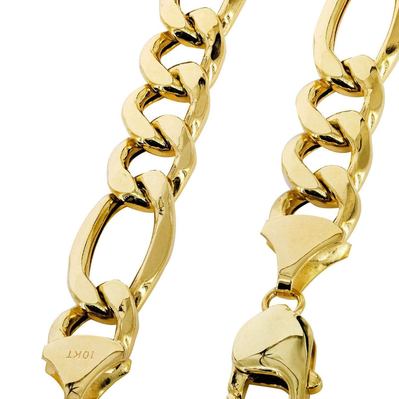 Gold Chain - Mens Semi Solid  Figaro Chain 10K/14K Gold