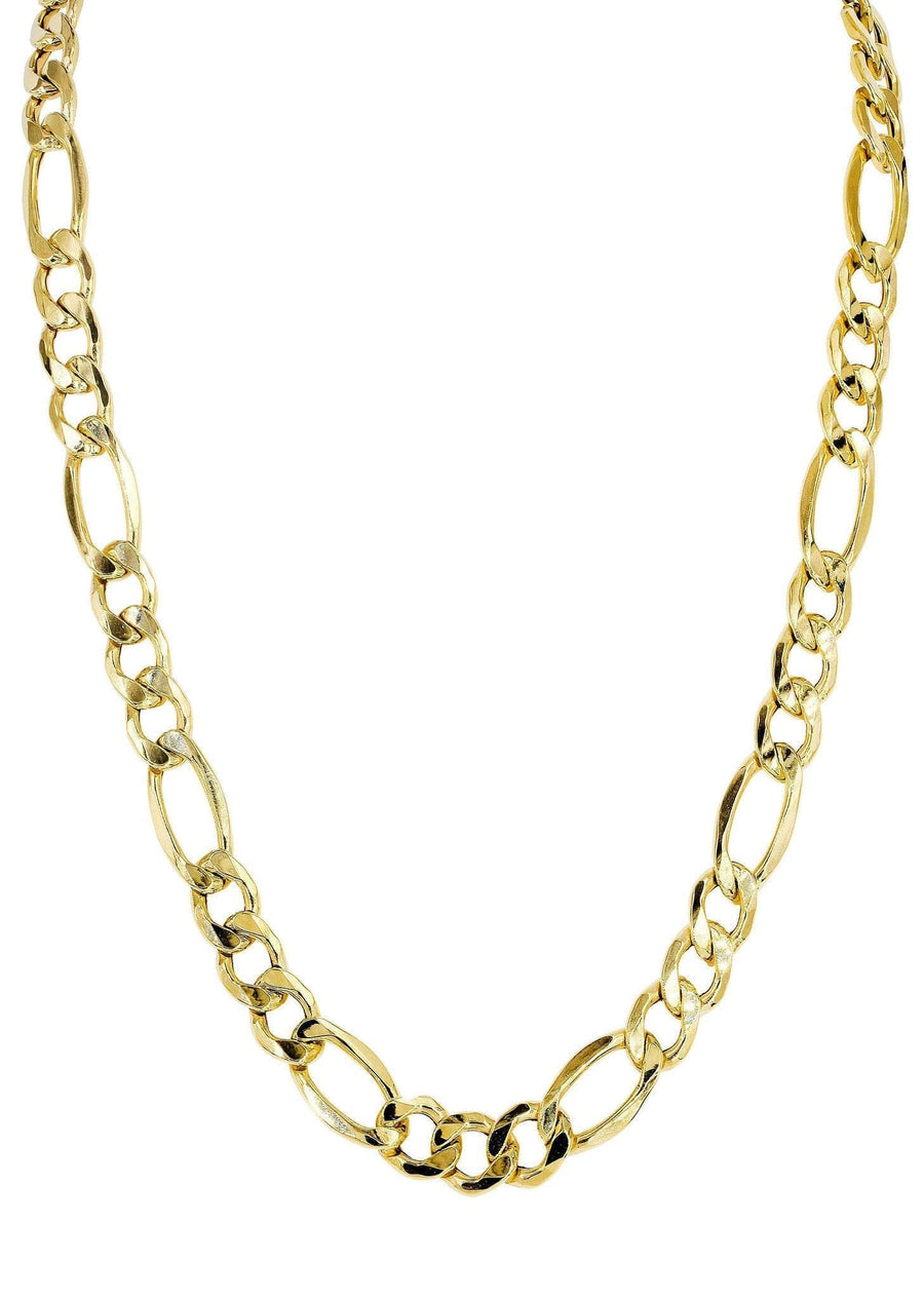 Gold Chain - Mens Solid Figaro Chain 10K/14K Gold