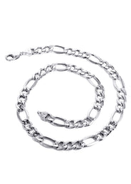 White Gold Chain - Mens Solid Figaro Chain 10K/14K Gold