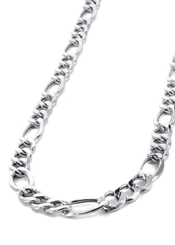 Mens Hollow Figaro Chain 10K/14K - White Gold