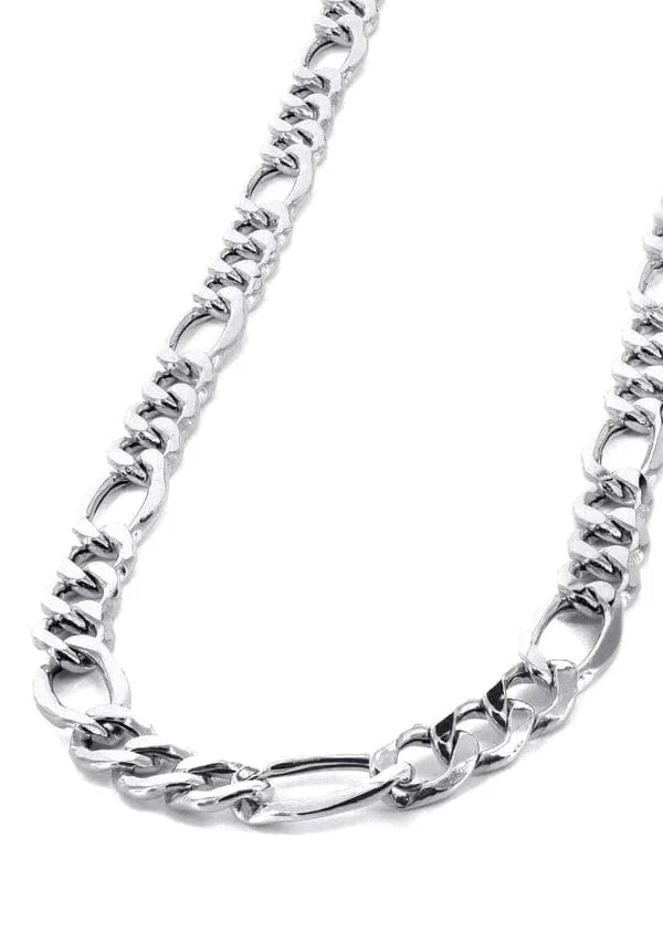 Womens Solid Figaro Chain 10K/14K - White Gold
