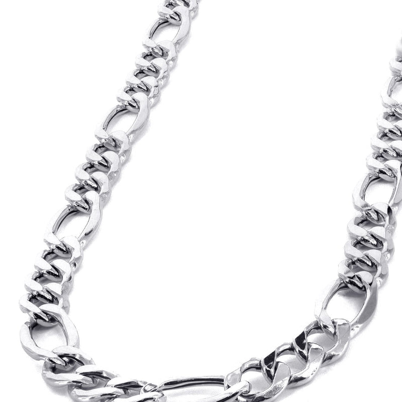 White Gold Chain - Mens Solid Figaro Chain 10K/14K Gold
