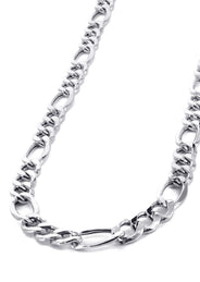 White Gold Chain - Mens Semi Solid  Figaro Chain 10K/14K Gold