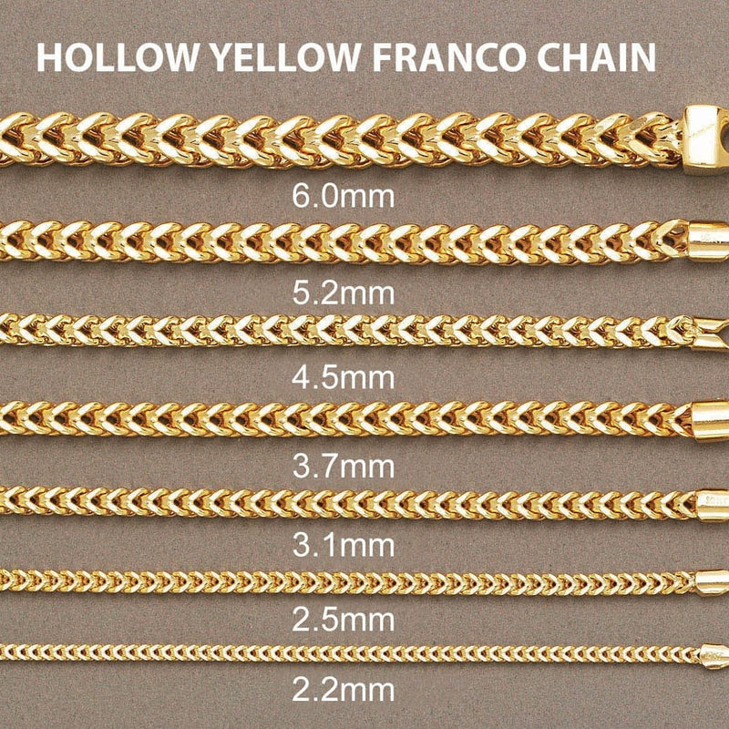 Semi Solid  Womens Franco Bracelet 10K Yellow Gold