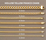 Semi Solid  Womens Franco Bracelet 10K/14K Yellow Gold