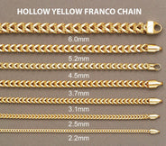 Mens 10K Yellow Semi Solid  Franco Chain
