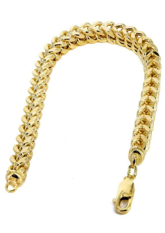 Semi Solid  Mens Franco Bracelet 10K/14K Yellow Gold