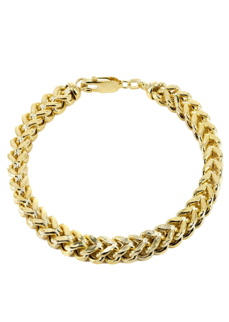 14K Gold Bracelet Semi Solid  Franco For Women