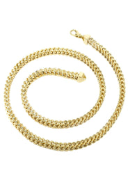 Mens 10K Yellow Semi Solid  Franco Chain