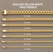 Gold Chain - Womens Semi Solid  Diamond Cut Franco Chain 10K Gold