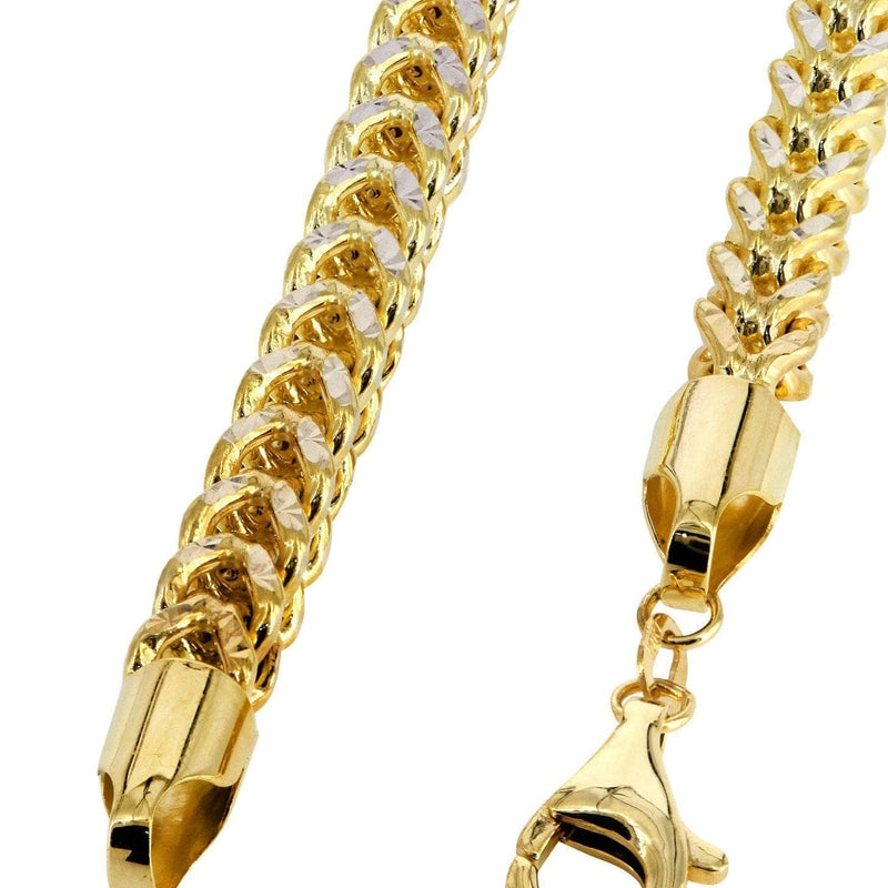 Gold Chain - Womens Semi Solid  Diamond Cut Franco Chain 10K/14K Gold