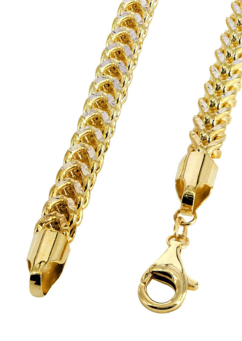 Gold Chain - Womens Semi Solid  Diamond Cut Franco Chain 10K Gold