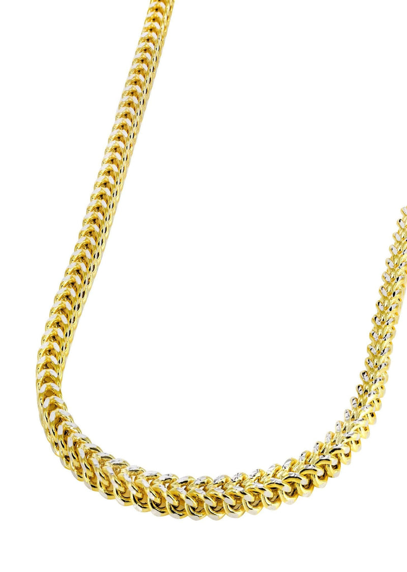 Semi Solid  Diamond Cut Franco Chain 14K Yellow Gold