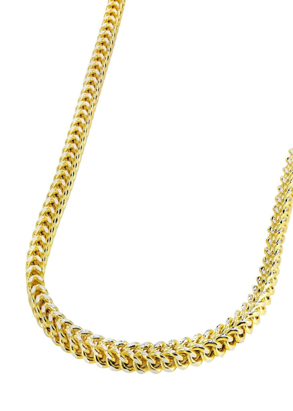 Gold Chain - Womens Semi Solid  Diamond Cut Franco Chain 10K/14K Gold