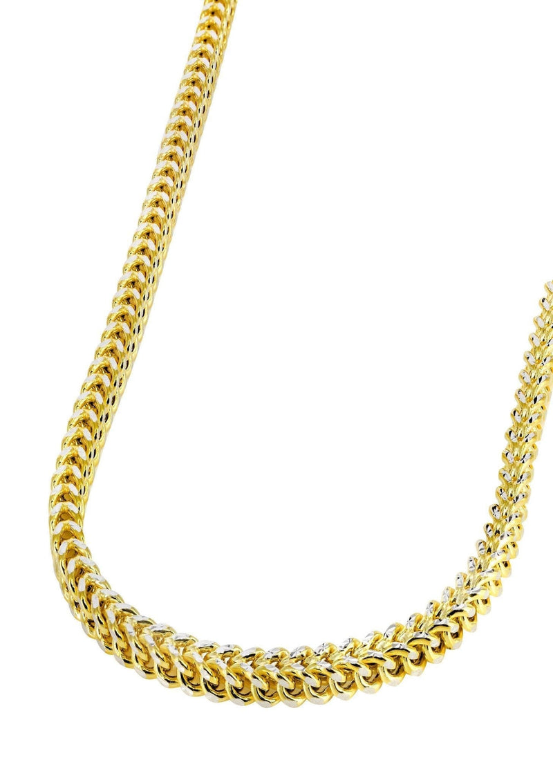 Gold Chain - Womens Semi Solid  Diamond Cut Franco Chain 10K/14K Gold