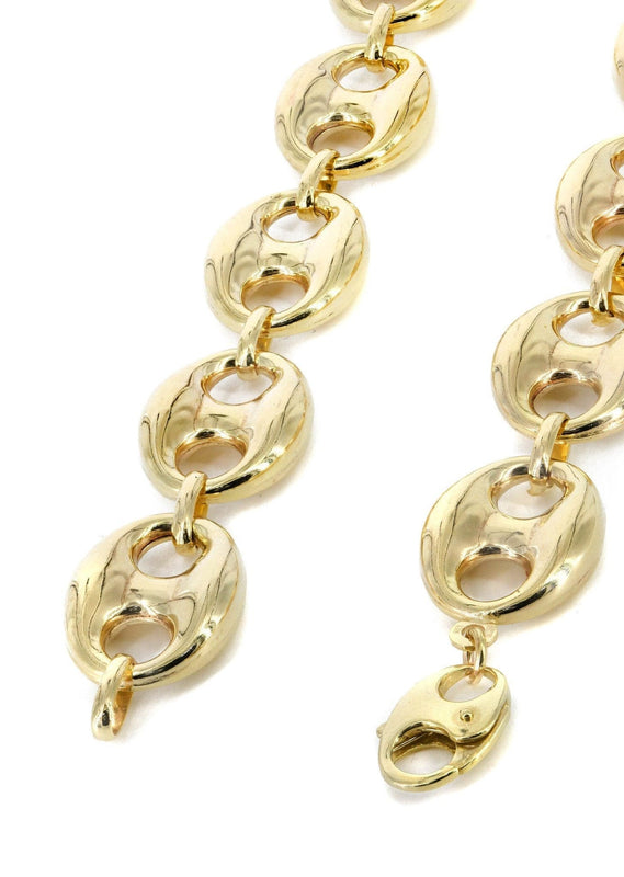 Gold Chain - Mens Semi Solid  Puff Chain 10K/14K Gold