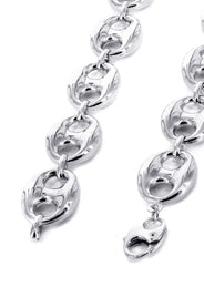 Mens Semi Solid  Puff Chain 10K White Gold