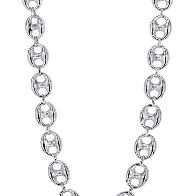 White Gold Chain - Womens Semi Solid  Puff Chain 10K/14K Gold