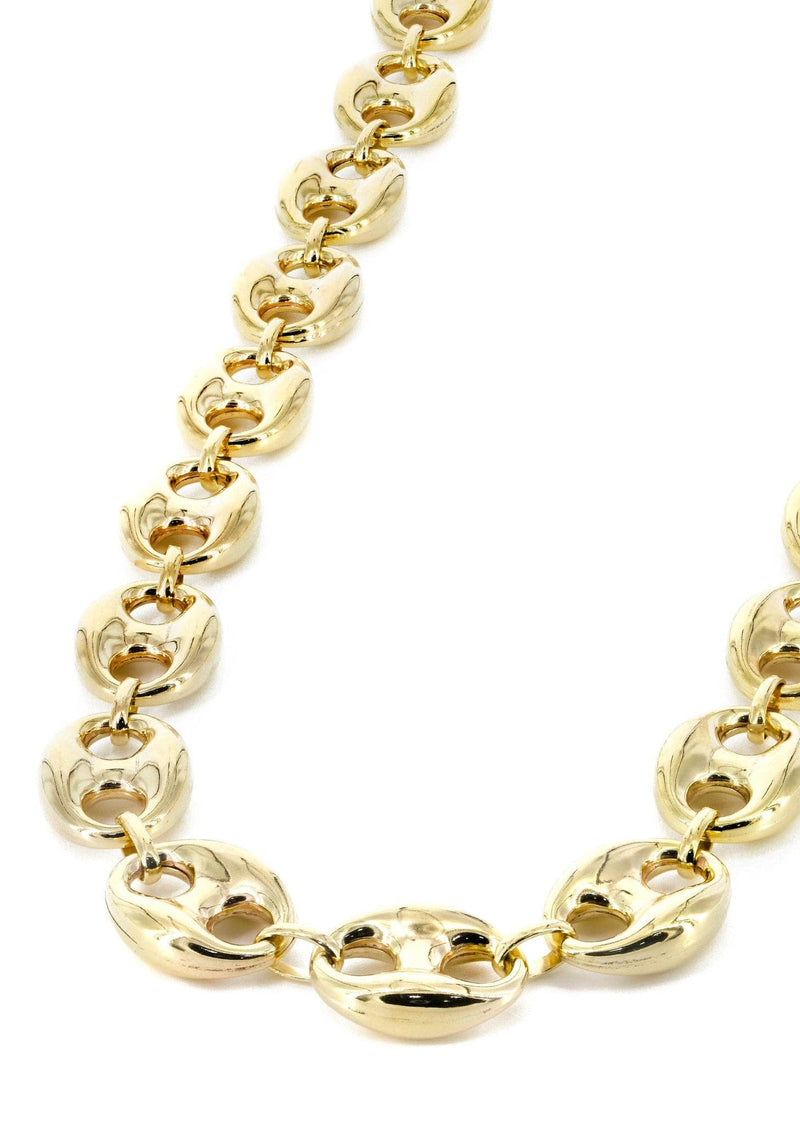 Mens Semi Solid  Puff Chain 10K Gold