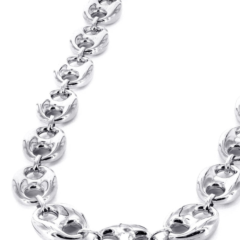 White Gold Chain - Womens Semi Solid  Puff Chain 10K Gold