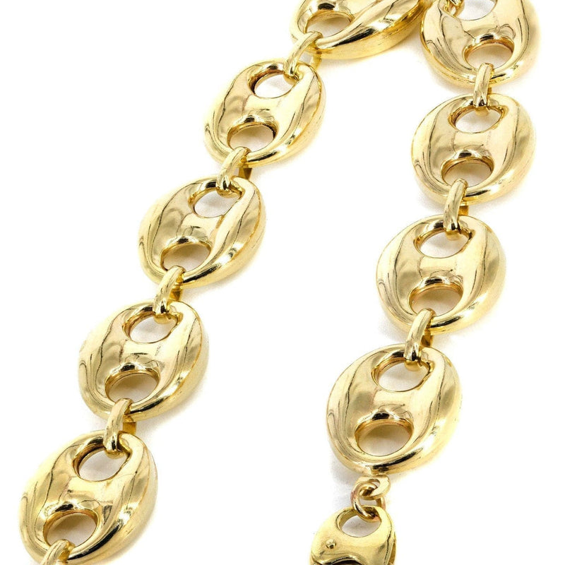 Semi Solid  Womens Puff Bracelet 10K/14K Yellow Gold