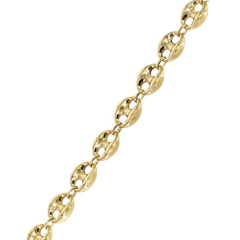 Semi Solid  Mens Puff Bracelet 10K/14K Yellow Gold