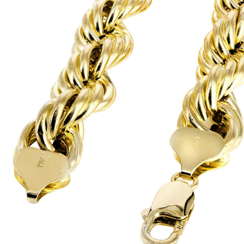 Womens 14K Yellow Gold Chain - Semi Solid  Womens Rope Chain