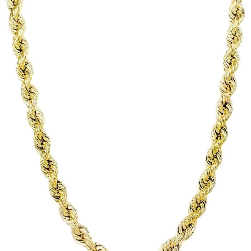Gold Chain - Womens Semi Solid  Rope Chain 10K Gold