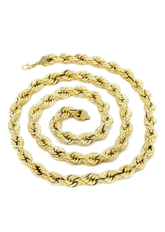 Gold Chain - Womens Semi Solid  Rope Chain 10K Gold