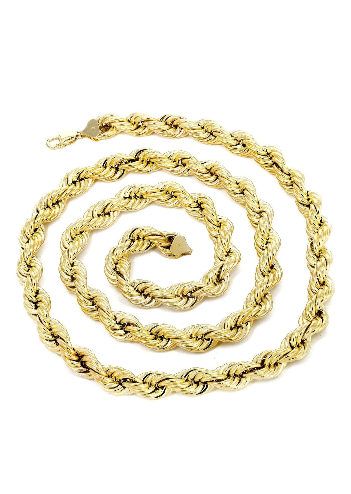 Womens 14K Yellow Gold Chain - Semi Solid  Womens Rope Chain