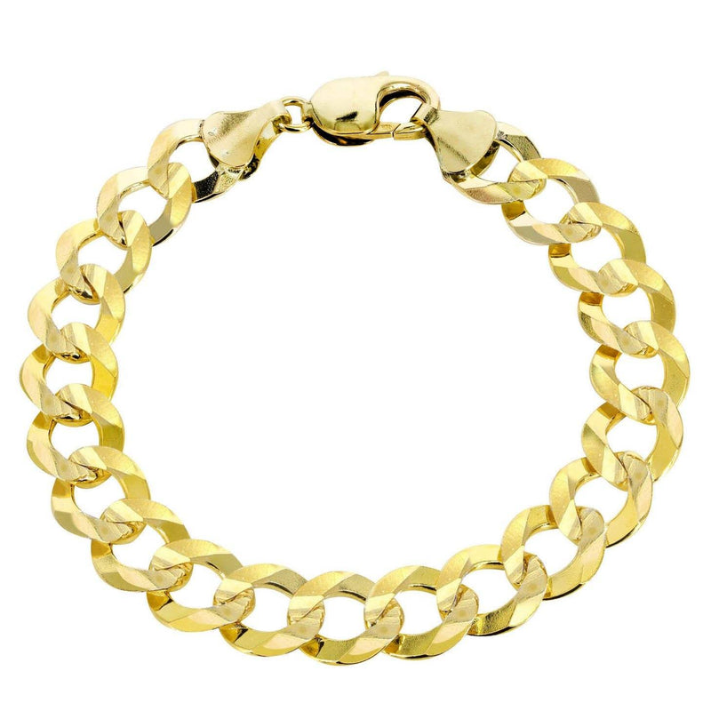 Solid Womens Cuban Link Bracelet 10K/14K Yellow Gold