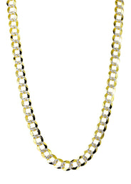Gold Chain - Semi Solid  Diamond Cut Womens Cuban Link Chain 10K/14K Gold