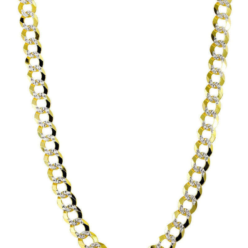 Womens 14K Gold Chain Semi Solid  Diamond Cut Cuban Link