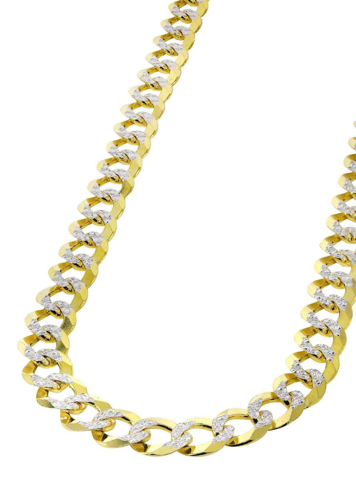 Semi Solid  Diamond Cut Cuban Link Chain - 14K Gold