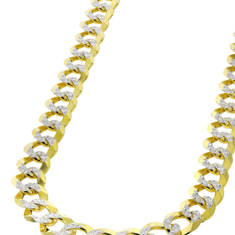 Womens 14K Gold Chain Semi Solid  Diamond Cut Cuban Link