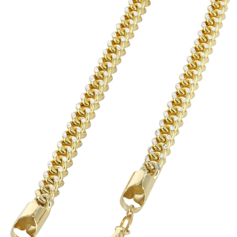 14K Gold Bracelet Semi Solid  Franco Diamond Cut