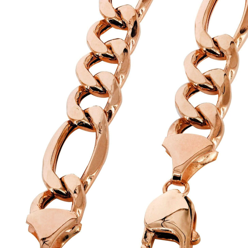 Solid Figaro Chain - 14K Rose Gold Chain