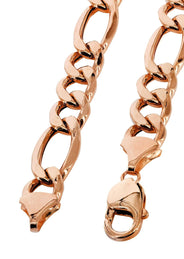 Womens 14K Rose Gold Chain - Solid Figaro Chain