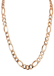 Womens 14K Rose Gold Chain - Solid Figaro Chain