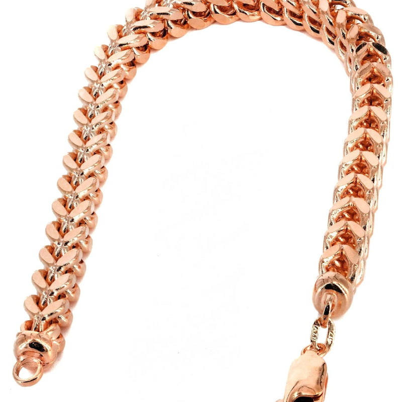 14K Rose Gold Bracelet Semi Solid  Franco