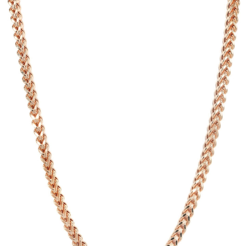 Womens 14K Rose Gold Chain - Semi Solid  Rose Franco Chain