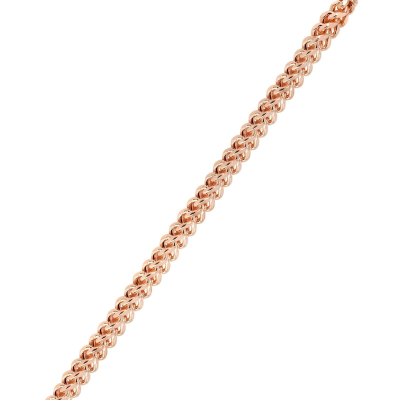 14K Rose Gold Bracelet Semi Solid  Franco For Women