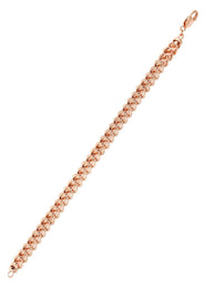 14K Rose Gold Bracelet Semi Solid  Franco For Women
