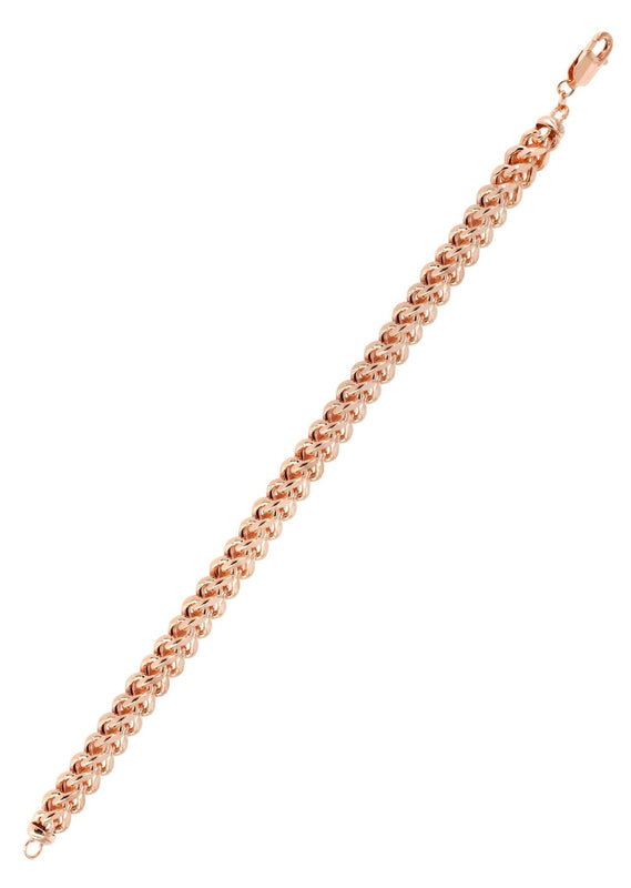 14K Rose Gold Bracelet Semi Solid  Franco For Women