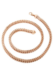 Womens 14K Rose Gold Chain - Semi Solid  Rose Franco Chain