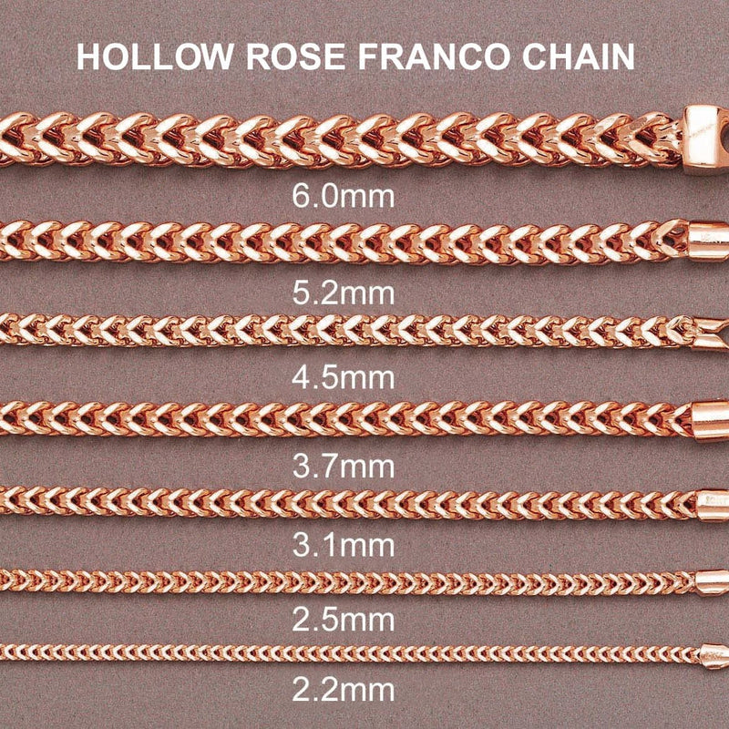 14K Rose Gold Bracelet Semi Solid  Franco