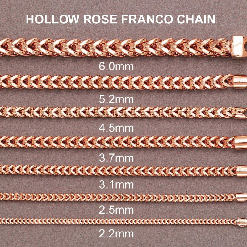 14K Rose Gold Bracelet Semi Solid  Franco For Women