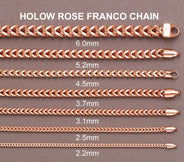 Semi Solid  Rose Franco Chain - 14K Rose Gold