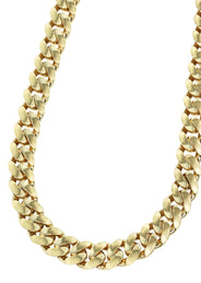 Gold Chain - Mens Semi Solid  Monaco Miami Cuban Link Chain 10K/14K Gold
